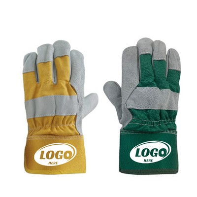 Suede Cowhide Leather Palm Gloves