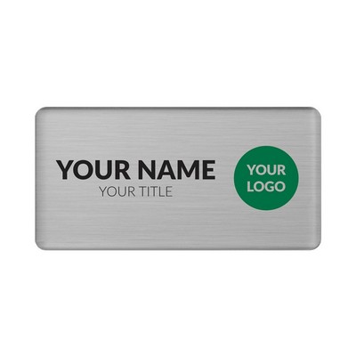 The Mighty Badge 50 Unit Kit, Silver 1.5 x 3, Magnet Fastener, For Laser Printer