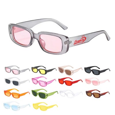 Retro Vintage Small Square Rectangle Sunglasses UV400