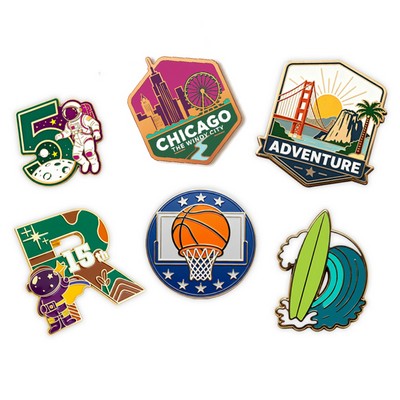 1" Custom Cloisonne Hard Enamel Lapel Pin