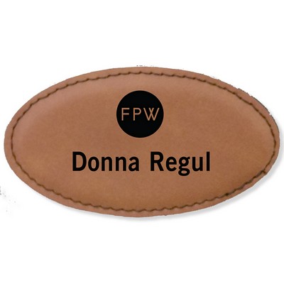 Stitched Oval Leather Badge (1.5"x3")