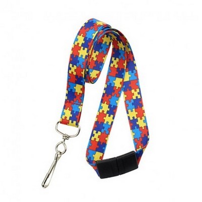 3/4" Dye Sublimated Lanyard (Autism Awareness)