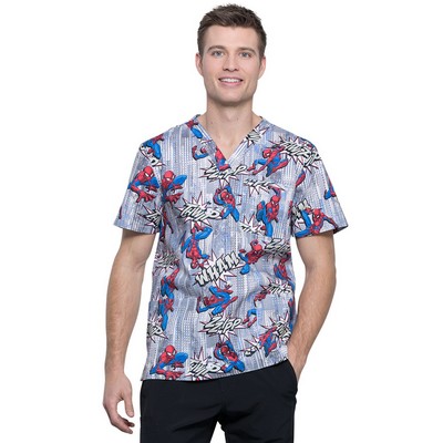 Cherokee - Tooniforms - Men's 3-Pocket V-Neck Print Top