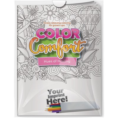 Combo Pack - "Hues of Healing (Breast Cancer Awareness)" Color Comfort & 6-Pack of Colored Pencil