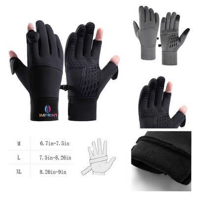 Winter Fingerless Gloves for Cycling Fishing