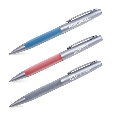 Twist-Action Ballpoint with Soft Translucent Rubberized Grip