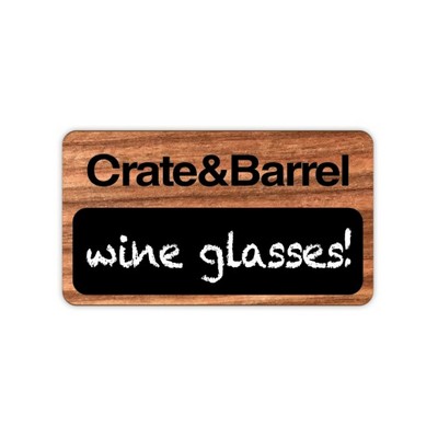 USA Made Screen Printed Wood Blackboard Badge – Custom Shape (1–5 Sq. Inches)