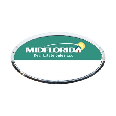 Plastic Framed Badges Oval - No Personalization 1.5"X3" (UV Inkjet)