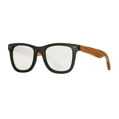 Pacific Eco-Sustainable Polarized Sunglasses w/Matte Charcoal & Wood Frame