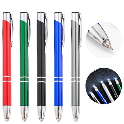 Metal 3 in 1 Multi-Function Soft Touch Pen with LED Light Ballpoint