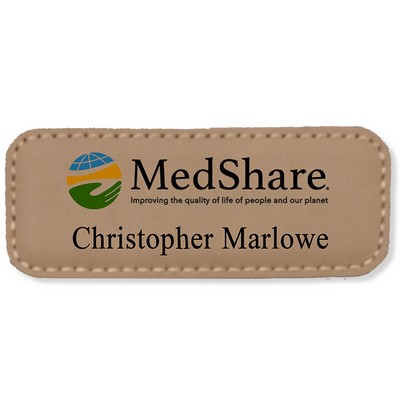 Stitched Leather Badge (1"x3")