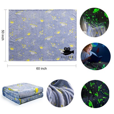 Flannel Fleece Throw Kids Luminous Blanket