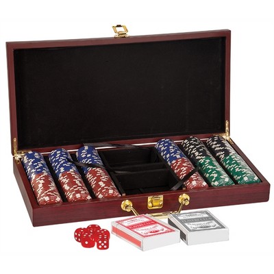300 Chip Poker Set Rosewood Finish