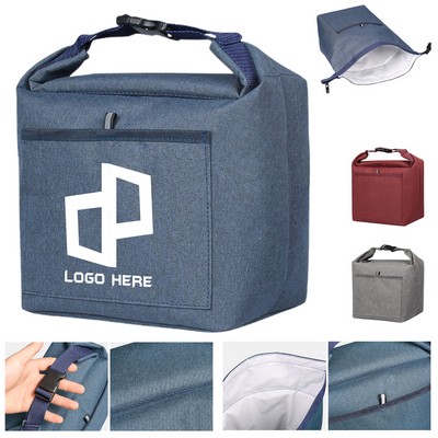 300D Polyester Insulated Lunch Bag W/ Front Pocket