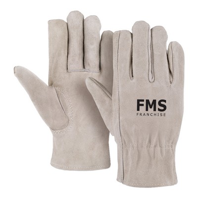 Premium Suede Leather Gloves w/Elastic Top