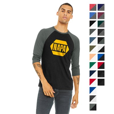 BELLA+CANVAS® Unisex 3/4-Sleeve Baseball Tee