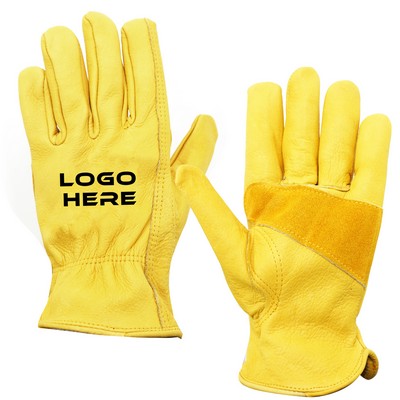 Yellow Cowhide Leather Work Gloves