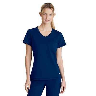 Women's 1 Pocket Tulip Hem Flow Top