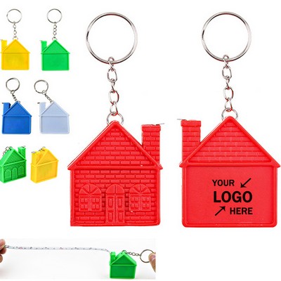 House Shaped Tape Measure Keychain