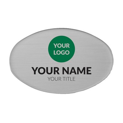 The Mighty Badge 50 Unit Kit, Silver Oval, Magnet Fastener, For InkJet Printer