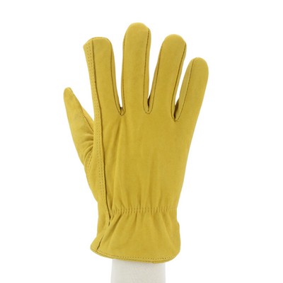 Goatskin Leather Work Gloves With Warm Lining