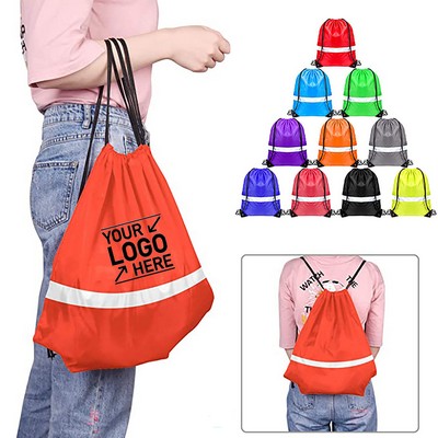 Reflective Drawstring Backpack (13" X 16")