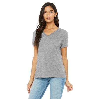 Bella+Canvas® Women's Relaxed Heather CVC V-Neck T-Shirt