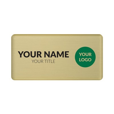 The Mighty Badge 50 Unit Kit, Gold 1.5 x 3, Pin Fastener, For InkJet Printer