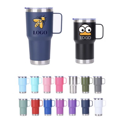 20 Oz Stainless Steel Double Wall Car Thermos With Handle