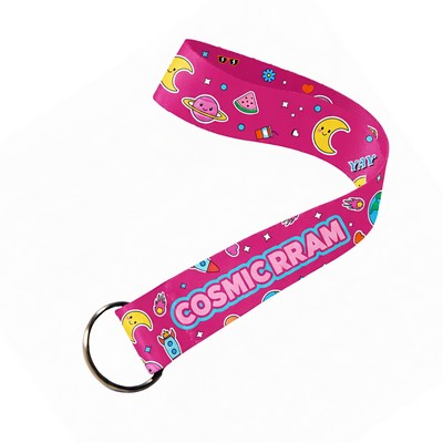 3/4"" Full Color Polyester Wrist Keychain Lanyard W/ Split