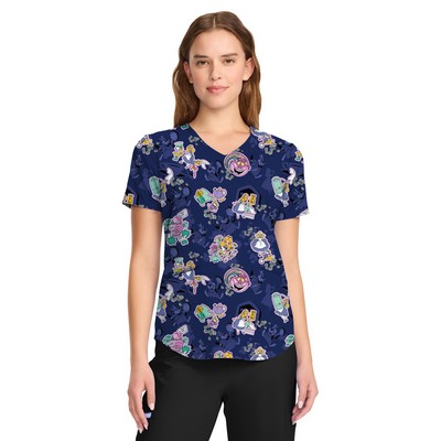 Cherokee - Tooniforms - Women's V-Neck Print Top