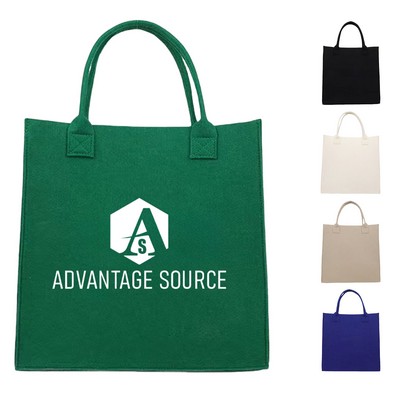 Felt Tote Bag with Convenient Shoulder Straps (12"x12"x5")