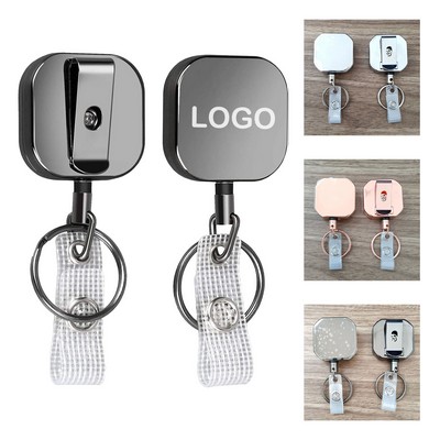 Square Metal Badge Reel