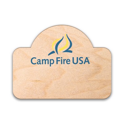 USA Made Full Color Maple Wood Badge – Custom Shape (6–10 Sq. Inches)- w/ Personalization