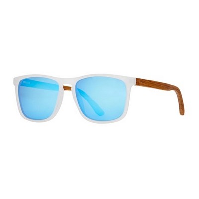 Cail Eco-Sustainable Polarized Sunglasses w/Matte Frost & Wood Frame