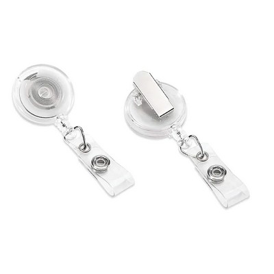 Blank Round Metal Clip-On Badge Reel
