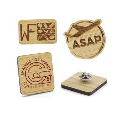 Bamboo Lapel Pins Engraved (0.75")