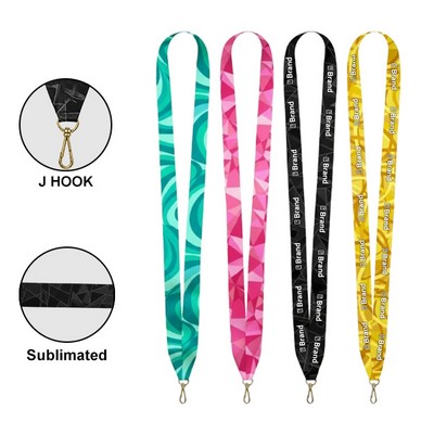 Custom 3/4" Full Color Sublimated Award & Medal Ribbon Lanyard
