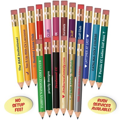 Sky Blue Round Golf Pencils with Erasers