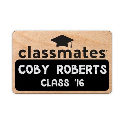 USA Made Screen Printed Wood Blackboard Badge – Custom Shape (6-10 Sq. Inches)