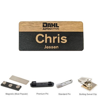 2" x 3" Engraved Wood Name Badge