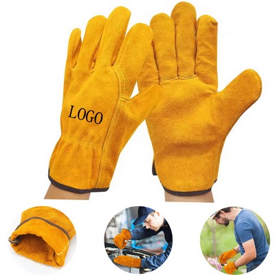 Durable Cowhide Leather Work Gloves