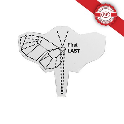 Custom Shaped Badge - UV Inkjet & Engraved (6-10 Sq. Inches) Personalized