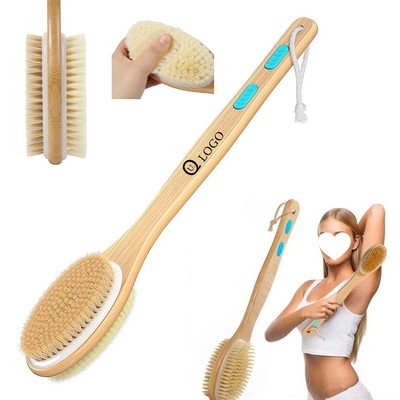 Wooden Bath Body Brush W/Long Handle