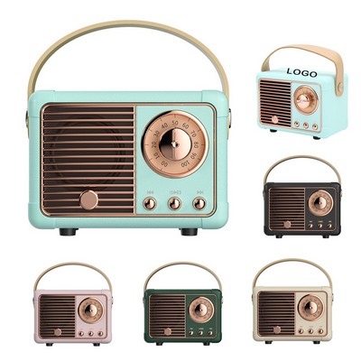 Portable Wireless Bluetooth Mini Retro Speaker Subwoofer